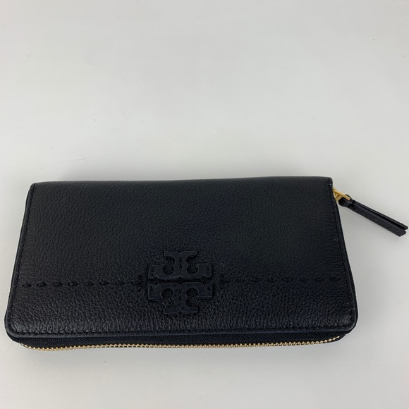 Tory Burch McGraw Zip Continental Leather Wallet - Picture 2 of 6